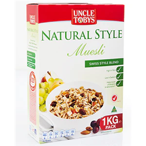 9 X  Muesli Natural Swiss Blend 1Kg