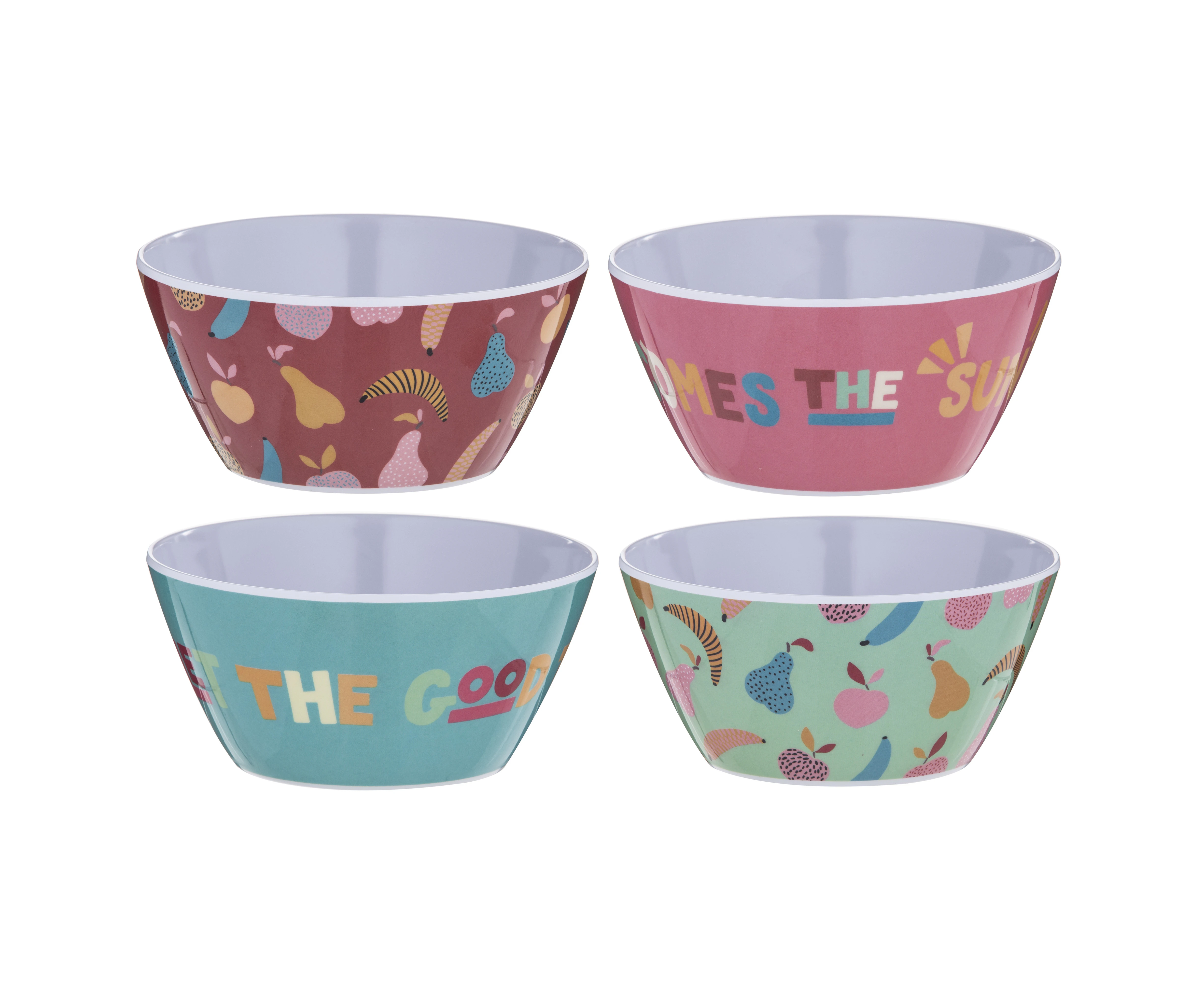 Emporium Good Times Bowls Set/4 Assorted 14.6x14.6x7cm