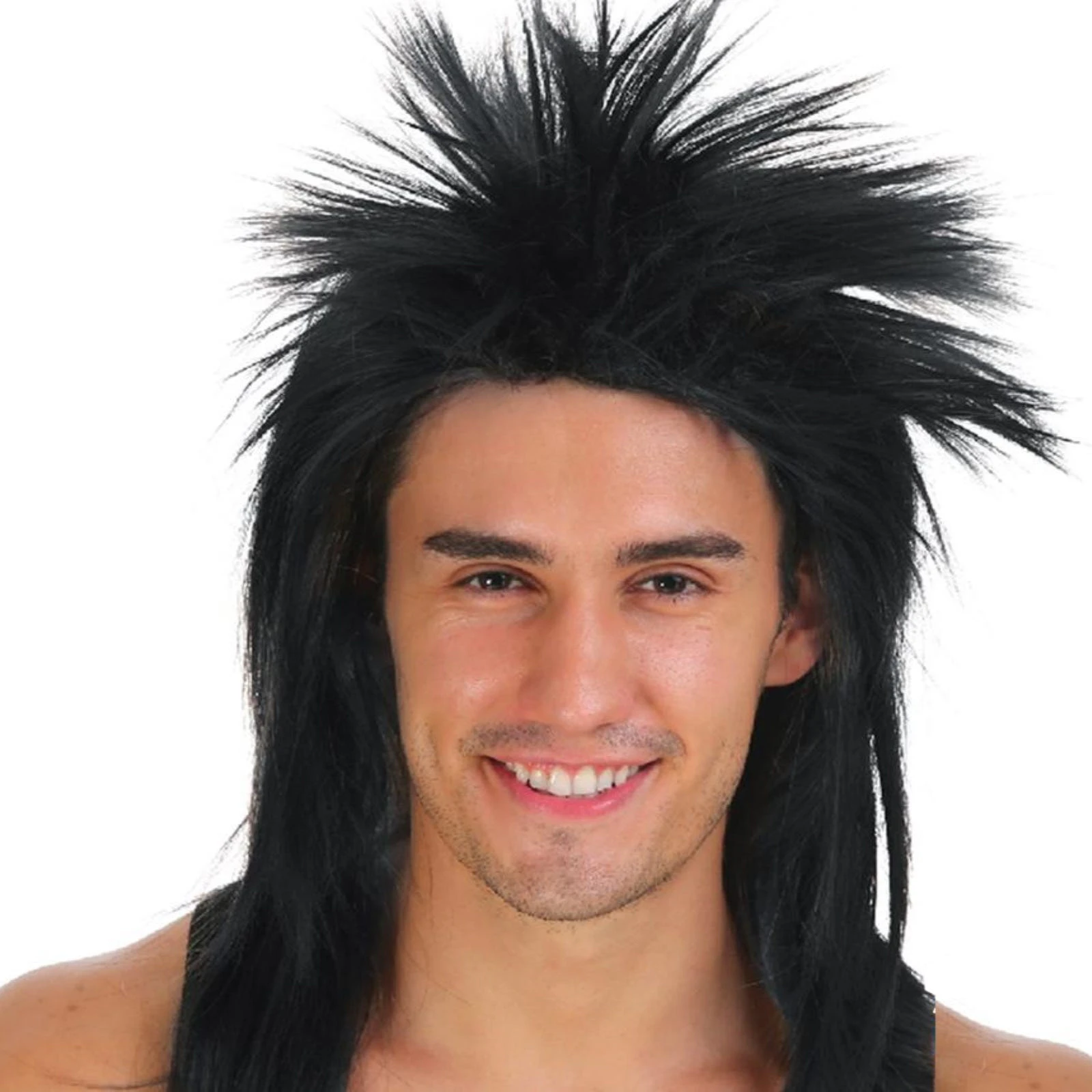 SPIKY PUNK Mullet Wig Costume Party Fancy Rock Hair Disco Dress 70s 80s