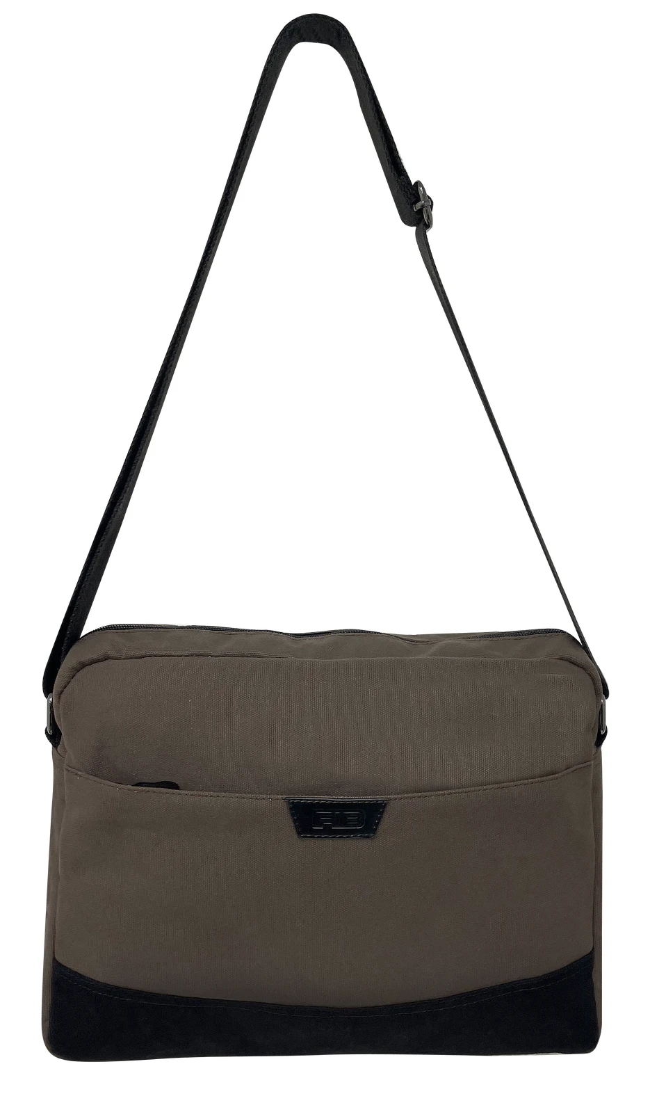 FIB Byron Canvas Laptop Messenger Bag Travel Shoulder Sling - Brown