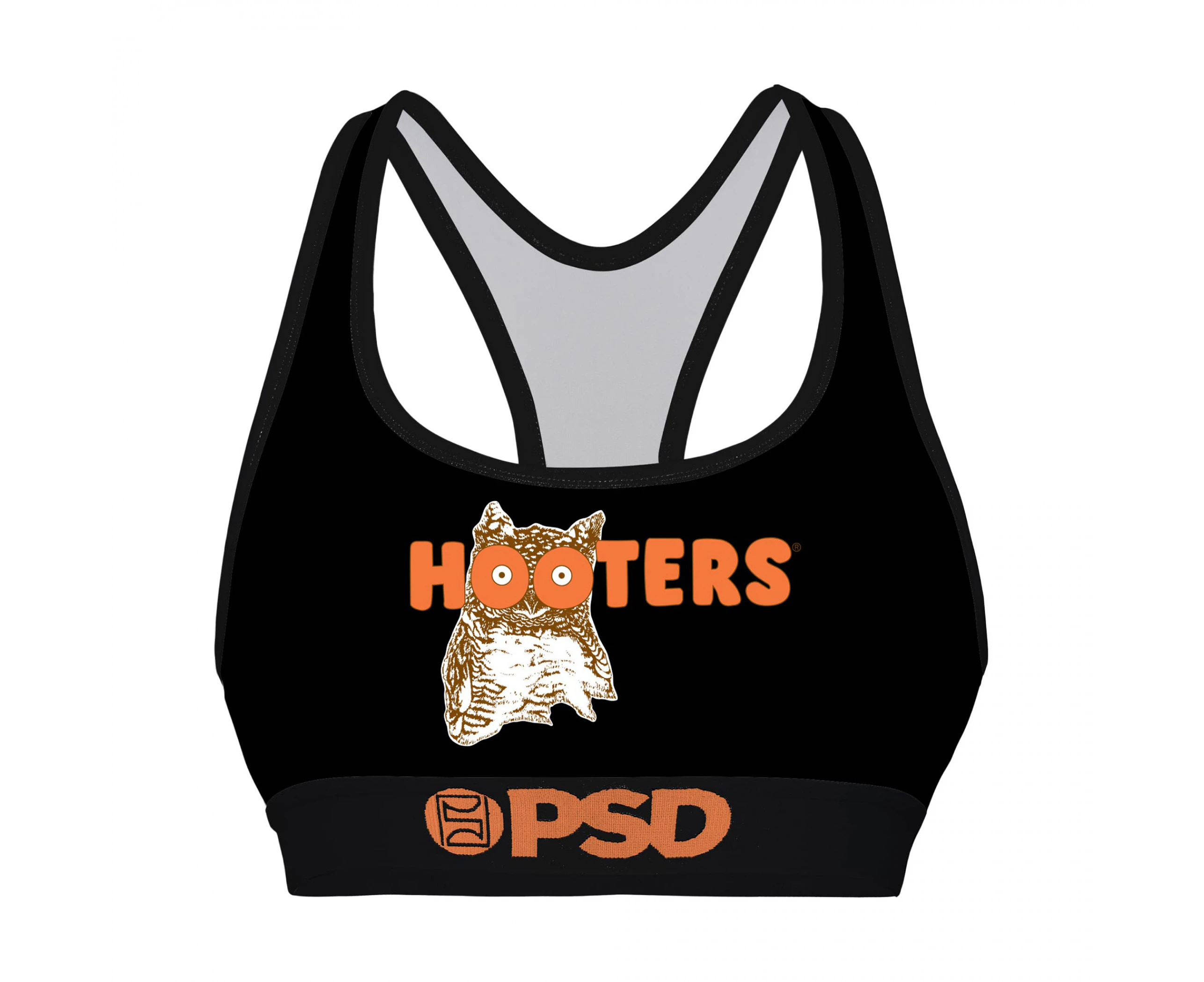 Hooters Restaurant Uniform Black Microfiber Blend PSD Sports Bra