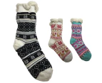 3 Pairs Ladies Thick Fur Bed Socks Womens Soft Work Fluffy Slipper Non Slip BULK