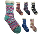 3 Pairs Ladies Thick Fur Bed Socks Womens Soft Work Fluffy Slipper Non Slip BULK