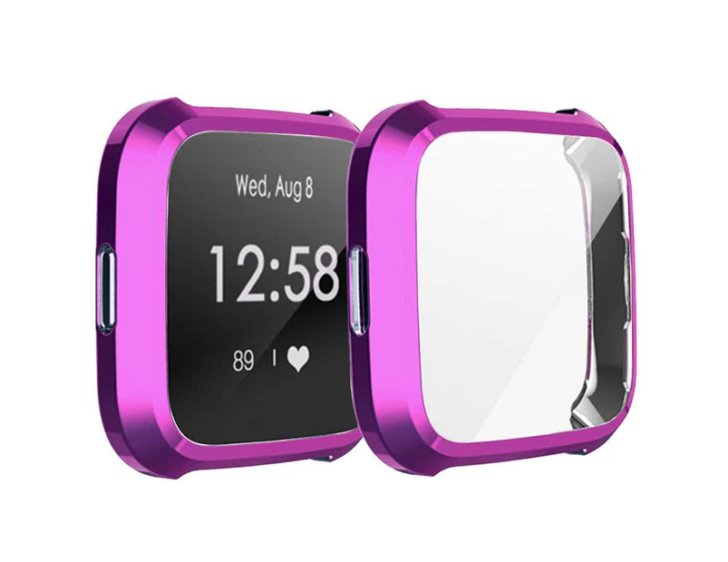 Strapsco TPU Fullbody Protective Watch Case For Fitbit Versa Lite-Purple