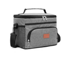15L Outdoor Lunch Bag Thermal Insulated Food Container Cooler Insulation Bag Grey