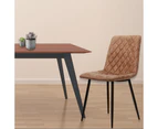 Replica PU Leather Padded Retro Dining Chairs with Iron Legs - Set of 2