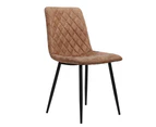 Replica PU Leather Padded Retro Dining Chairs with Iron Legs - Set of 2