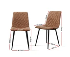 Replica PU Leather Padded Retro Dining Chairs with Iron Legs - Set of 2