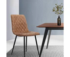 Replica PU Leather Padded Retro Dining Chairs with Iron Legs - Set of 2