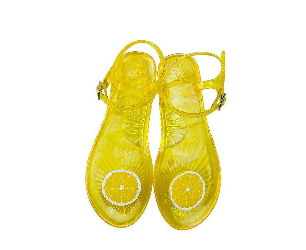 Amoretu Summer Jelly Fruit Sandals Non-Slip Soft Bottom Cute Sandals-YellowLemon