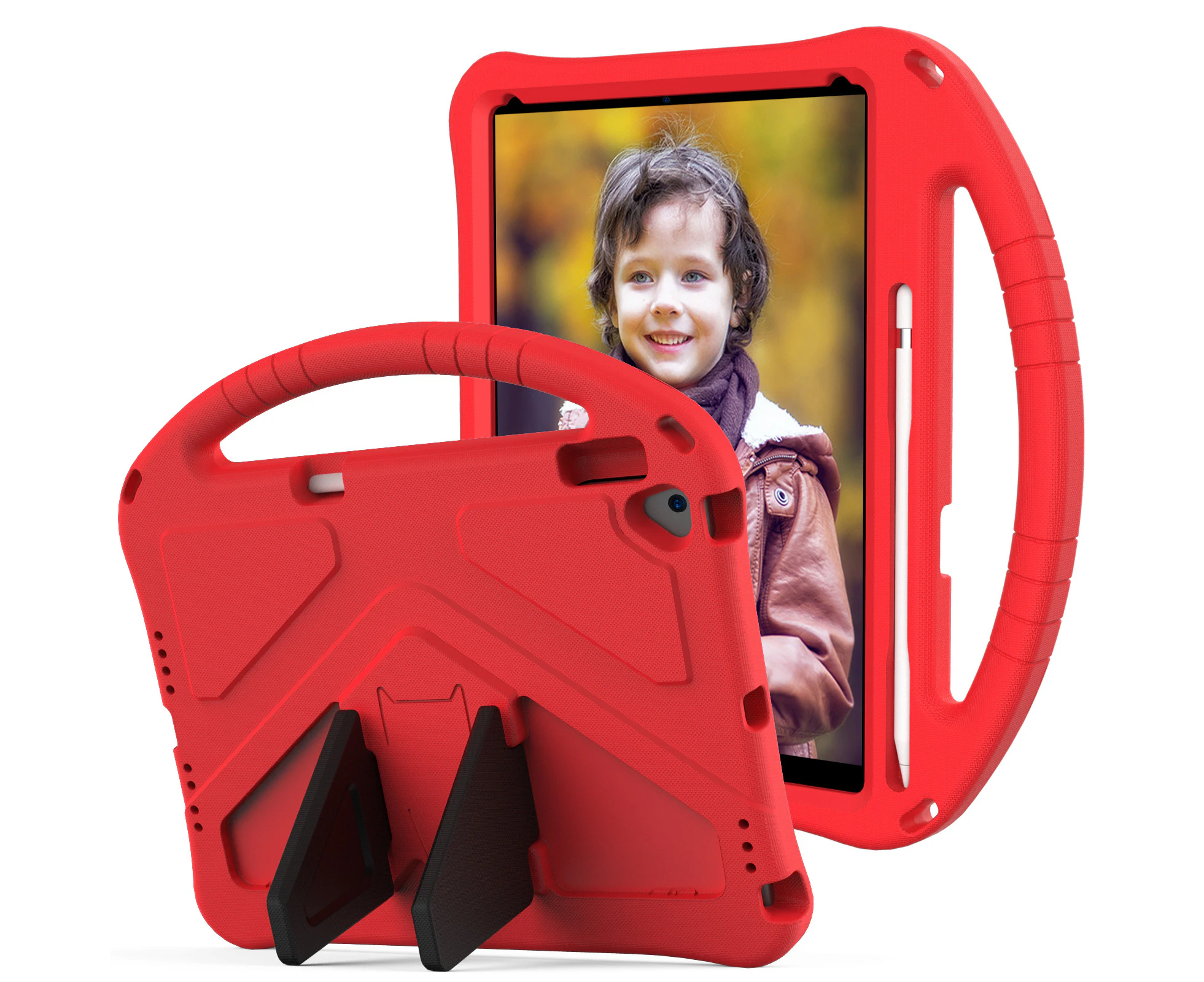 HCX iPad 10.2 inch  8th Gen 2020 / 7th Gen 2019 Case for Kids-Red