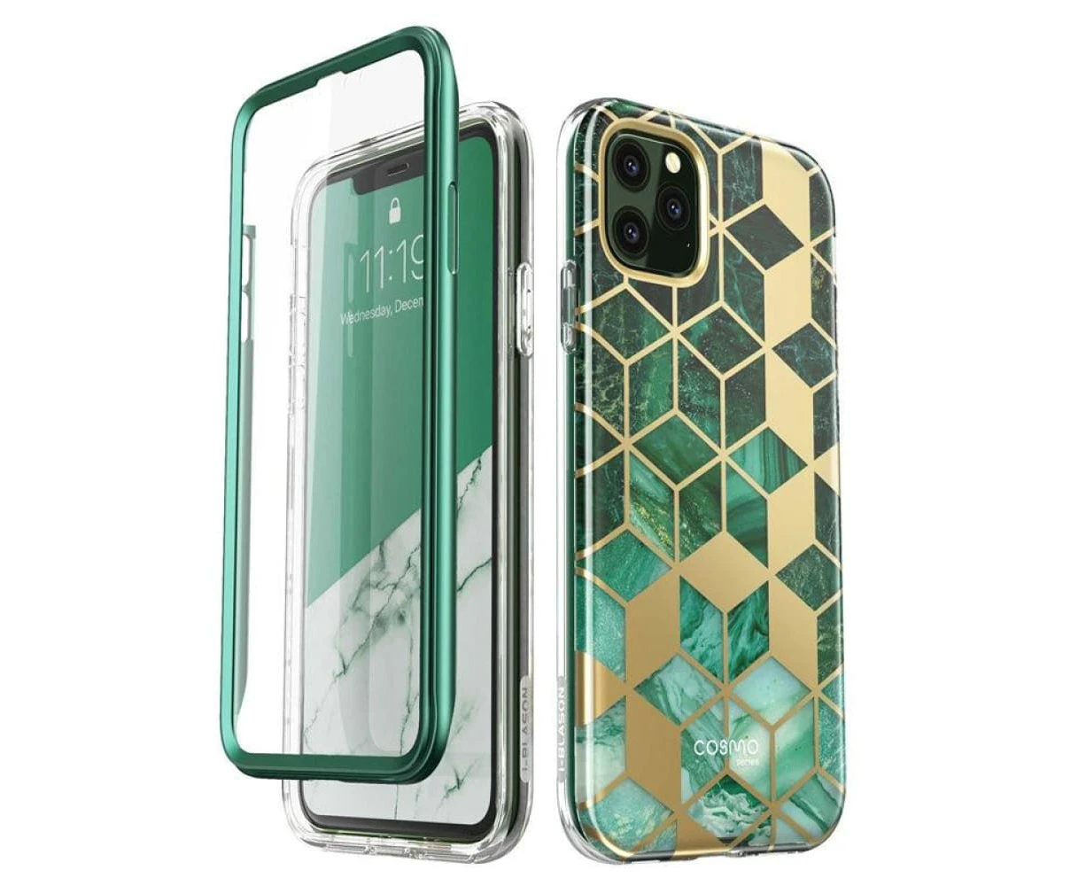 For Iphone 11 Pro Max Case With  Built-in Screen Protector Cosmo Full-body Glitter - Green