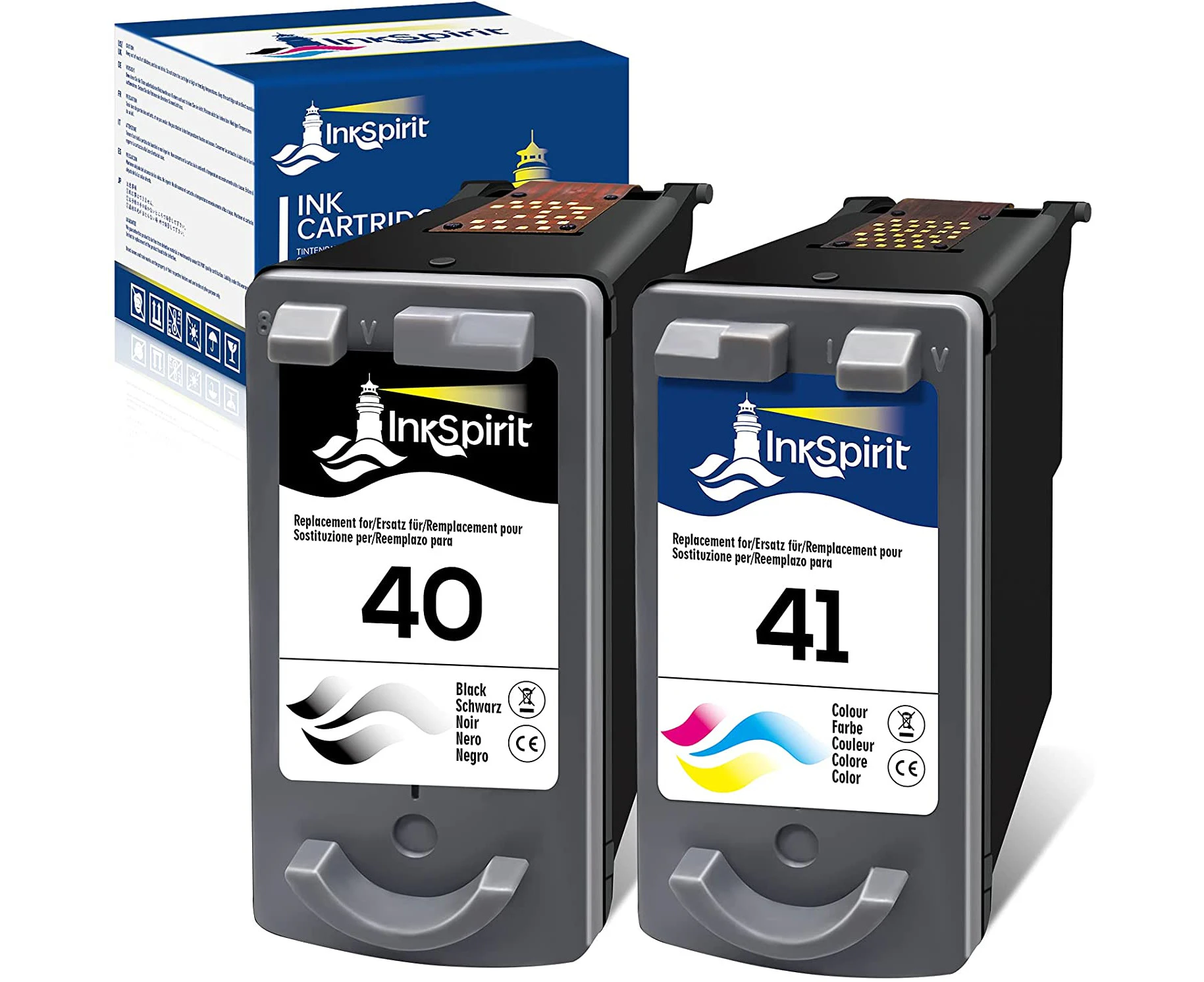 2x ink PG-40 CL-41 for Canon MP150 210 450 MX300 310 JX200 JX500