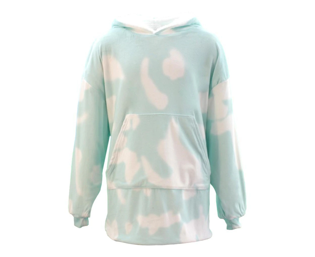 FIL Kids Oversized Hoodie Blanket Plush Warm Fleece Soft Pullover - Tie-Dye/Light Blue