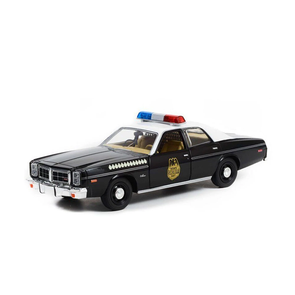 Greenlight Licensed 1:24 Scale Dodge Monaco Police 1977 Diecast Model Car Black & White