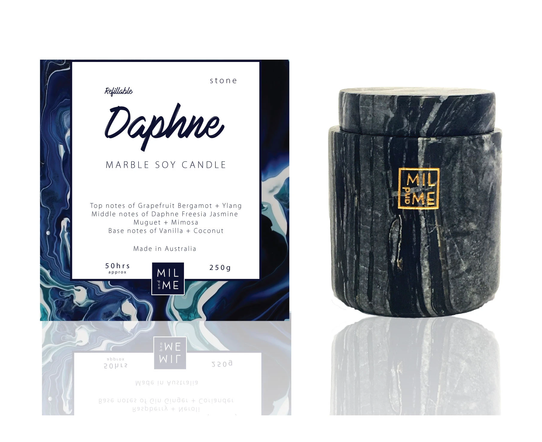 Mil + Me - Black Wood Grain Marble Daphne