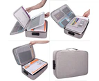 Storage Boxes Locking Documents Holder Organiser Partitions File Sorting Portfolio - Grey