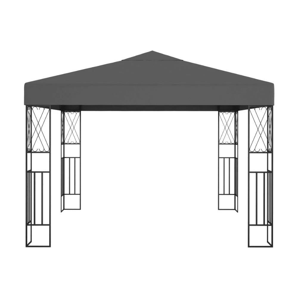 Gazebo 3x3m Anthracite Fabric Outdoor Canopy Party BBQ Picnic Tent