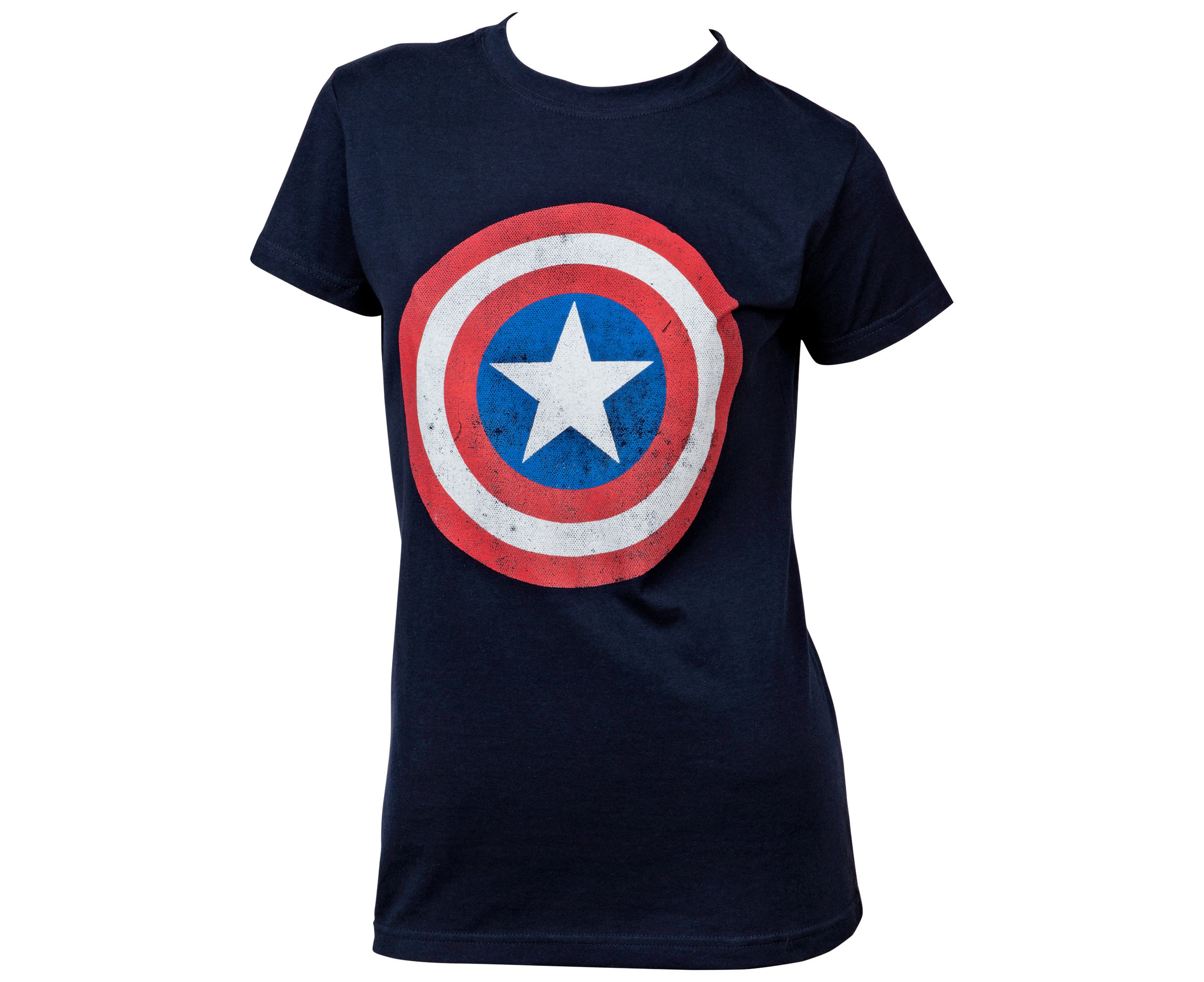 Captain America Distressed Shield Symbol Women's T-Shirt