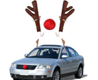 3PCS Christmas Car Truck Van Costume Brown Reindeer Antlers Red Nose Xmas Décor
