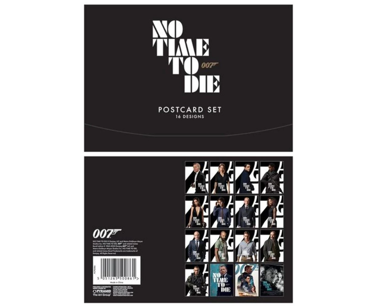 James Bond No Time To Die Postcard Set (Pack of 16) (Black) - PM1185