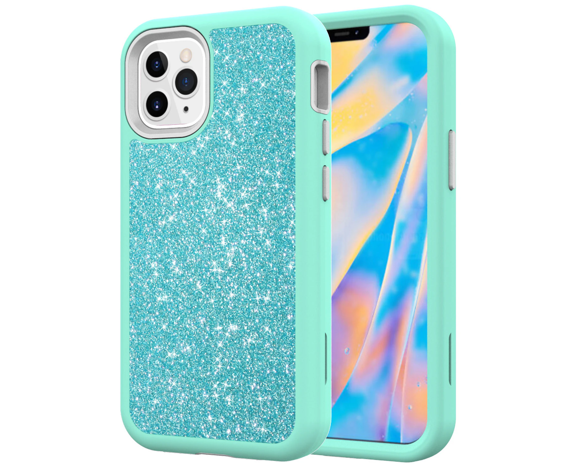 GWL Glitter Shockproof Heavy Duty Protective Case for iPhone 12 Mini 5.4 inch-Green