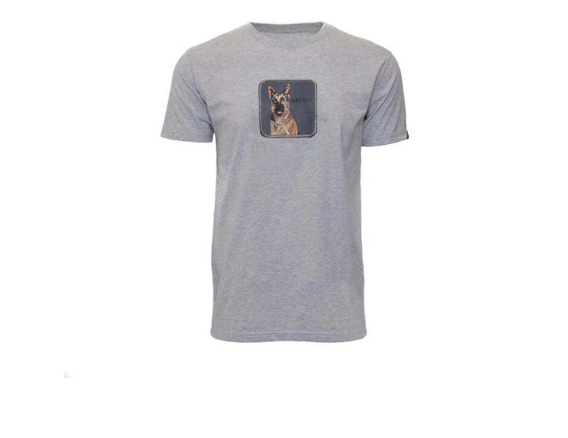 Goorin Bros The Animal Farm T Shirt Top Short Sleeve Dog - Made in Portugal - Charcoal