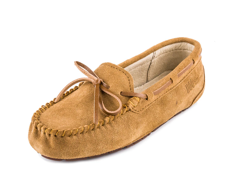 UGG Women  Slip-On Loafer Causal Shoes Moccasin Genuine Leather Flat Shoes-Chestnut