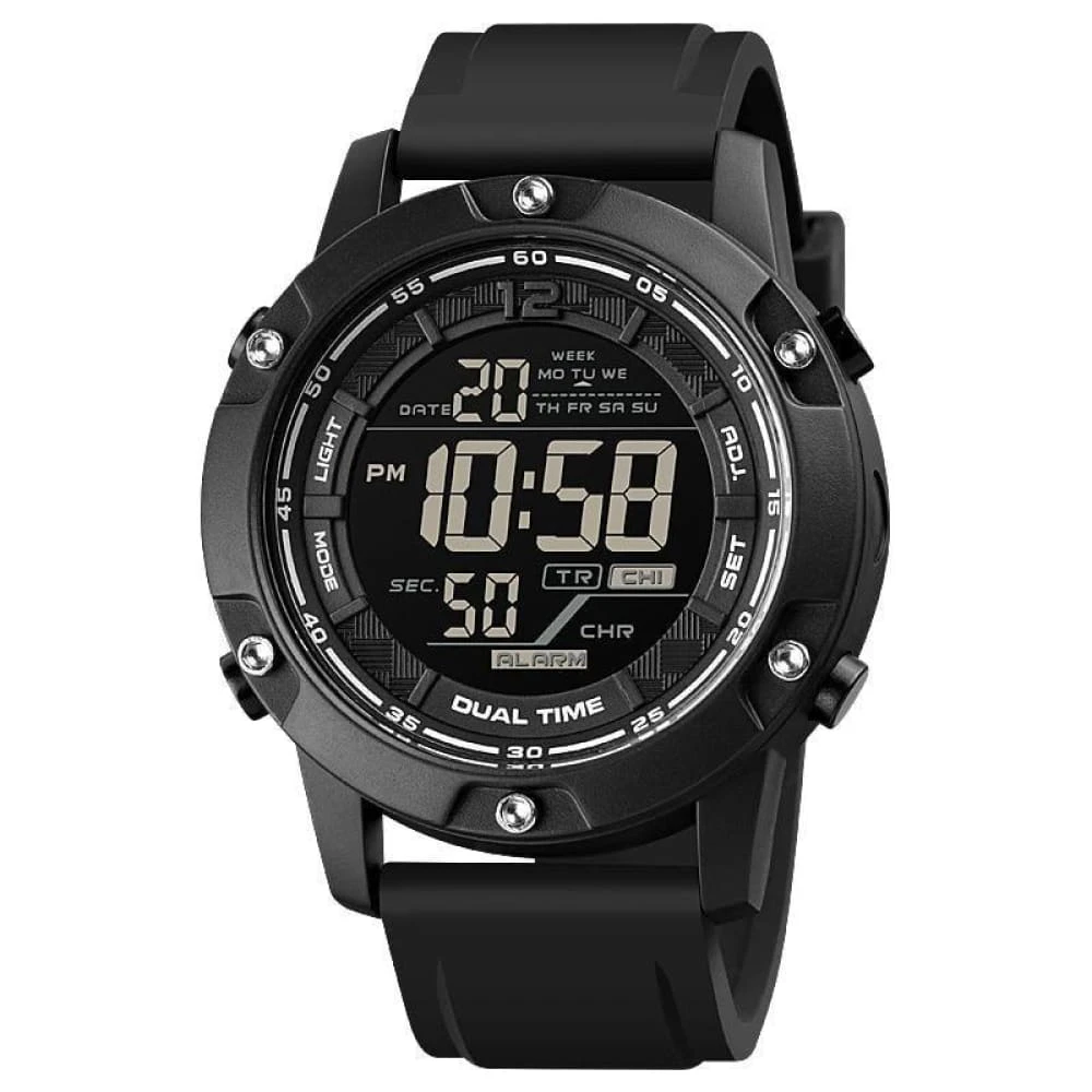 100M Waterproof Digital Army Style Wrist Watch - Black