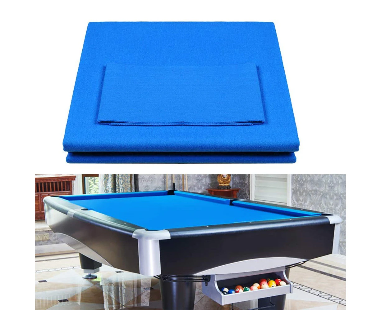 8FT Worsted Billiard Pool Table Cloth Billiard Felt With Cushion Rail Blue