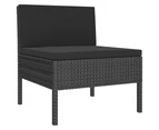 vidaXL 9 Piece Garden Lounge Set with Cushions Poly Rattan Black