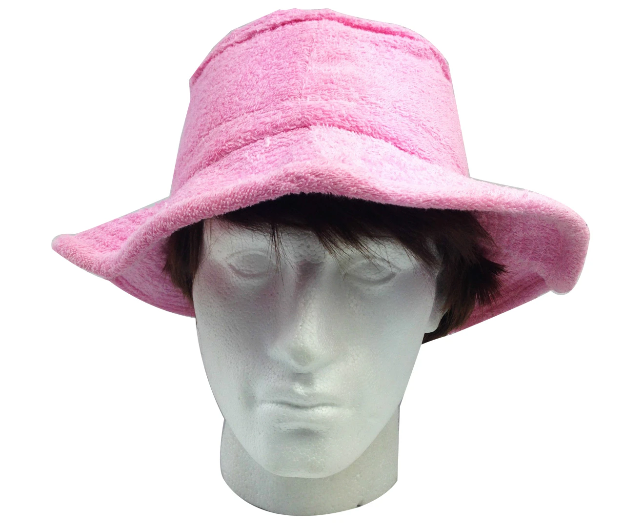 Terry Towelling BUCKET HAT Daggy Fishing Camping Lad Cap Retro 100% COTTON - Pink