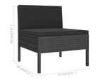 vidaXL 9 Piece Garden Lounge Set with Cushions Poly Rattan Black