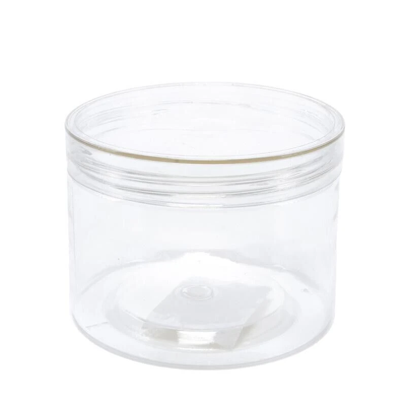 6x Round Plastic Jars with Transparent Screw Top Lid Storage Container Pot 280ml