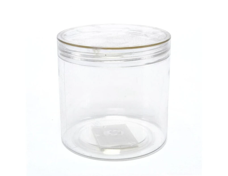 6x Round Plastic Jars with Transparent Screw Top Lid Storage Container Pot 360ml