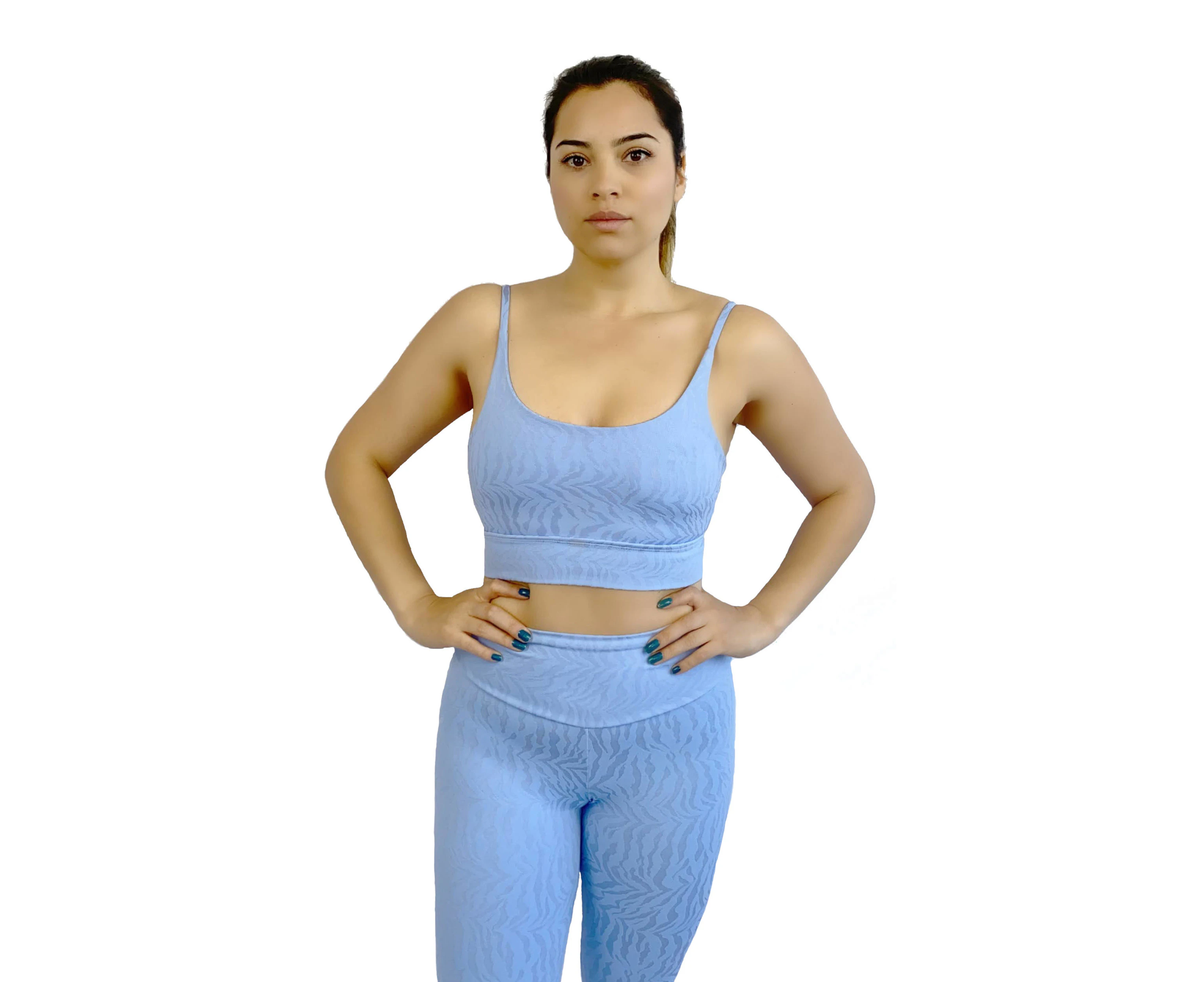 Light Blue Navuna Shiny Tiger Top