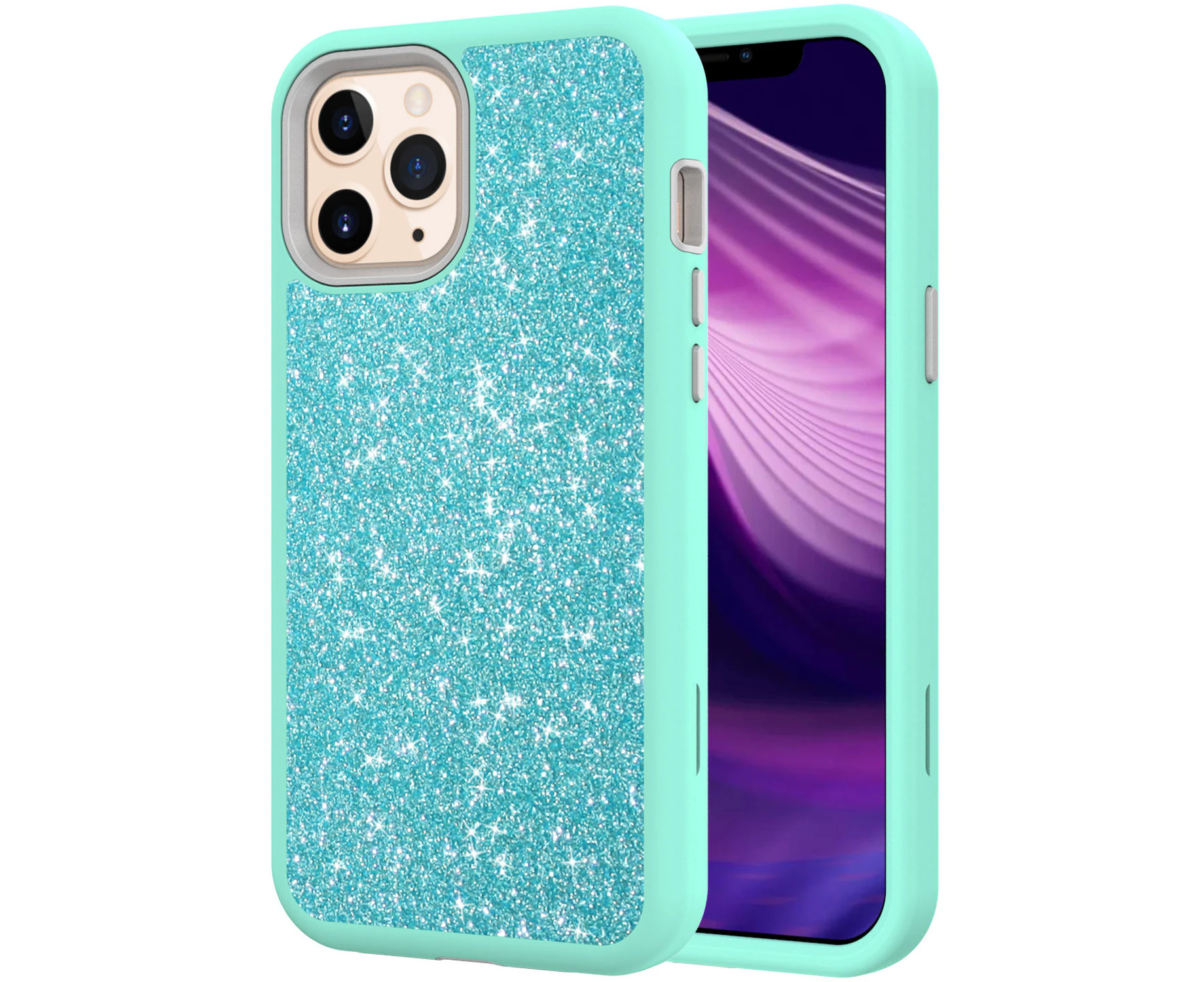 GWL Glitter Shockproof Heavy Duty Protective Case for iPhone 12 Pro Max-Green