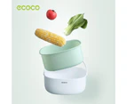 Ecoco Double Drain Basket Bowl Washing Kitchen Strainer Noodles Vegetables Fruit Sink Supplies - Blue