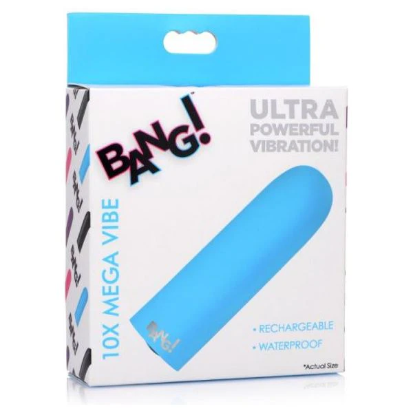 Xr Brands Bang! 10x Mega Vibe Blue Powerful Compact Bullet Vibrator For Intense Pleasure