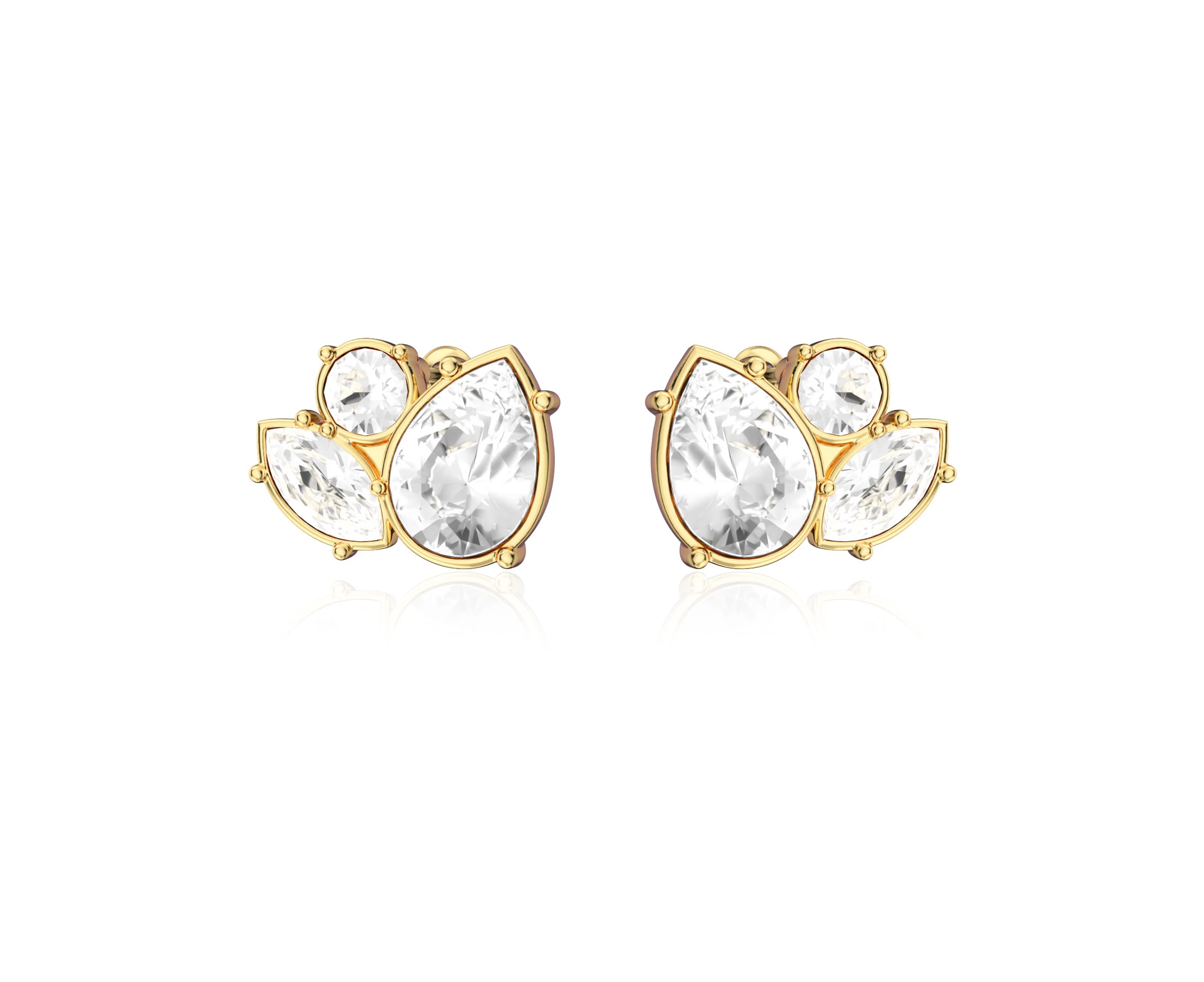 Katia Mix Drop Carrier Earrings Gold Plated