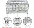 Rectangular Crystal Tissue Box Cover Paper Box Napkin Holder Facial Tissue Holder - Silver
