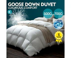 DreamZ 700GSM All Season Goose Down Feather Filling Duvet in King Single Size