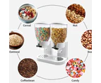 LARGE DOUBLE CEREAL DISPENSER DRY FOOD GRAINS CONTAINERS NUTS - Black