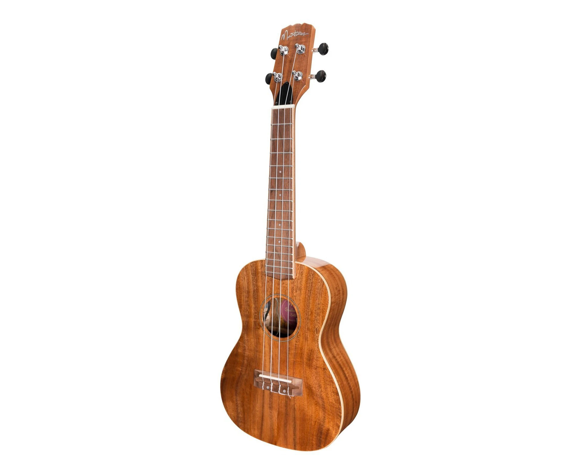 Martinez 'Southern Belle' 8-Series Solid Koa Top Acoustic-Electric Concert Ukulele With Hard Case (Natural Gloss)