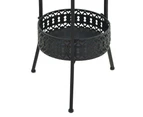 Patio Bistro Garden Table Round Metal Outdoor Furniture Dining Balcony Black 40x70cm