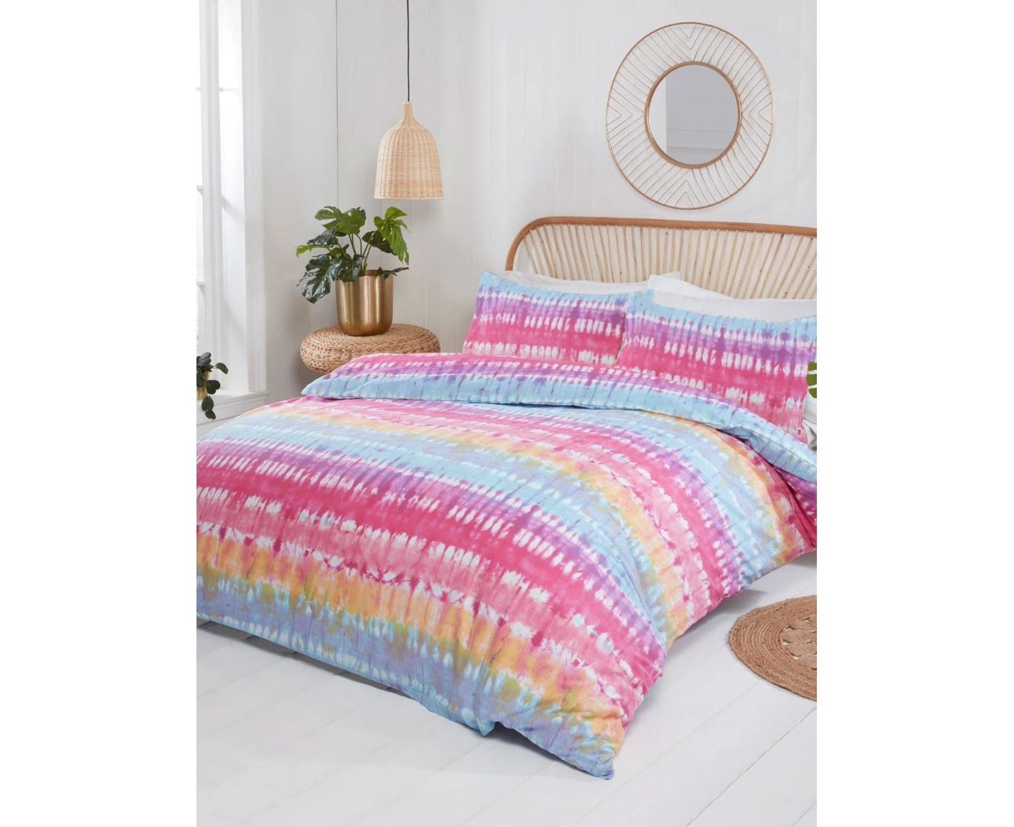 Tie Dye Single Duvet Cover and Pillowcase Set