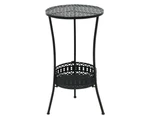 Patio Bistro Garden Table Round Metal Outdoor Furniture Dining Balcony Black 40x70cm