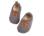 Dadawen Kids Warm Slippers Socks with Non-Slip Rubber Sole for Boys Girls Baby-LambGrey
