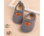 Dadawen Kids Warm Slippers Socks with Non-Slip Rubber Sole for Boys Girls Baby-LambGrey