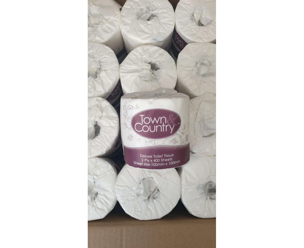 24 X Quality White Toilet Paper Rolls 2 Ply Individually Packed 400 Sheets